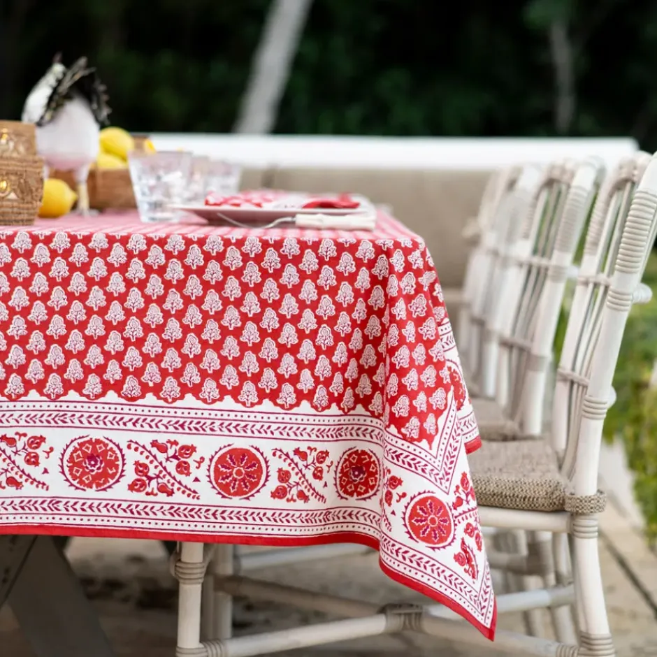 Pomegranate Inc Pom Buti Red Tablecloth^ Tablecloths
