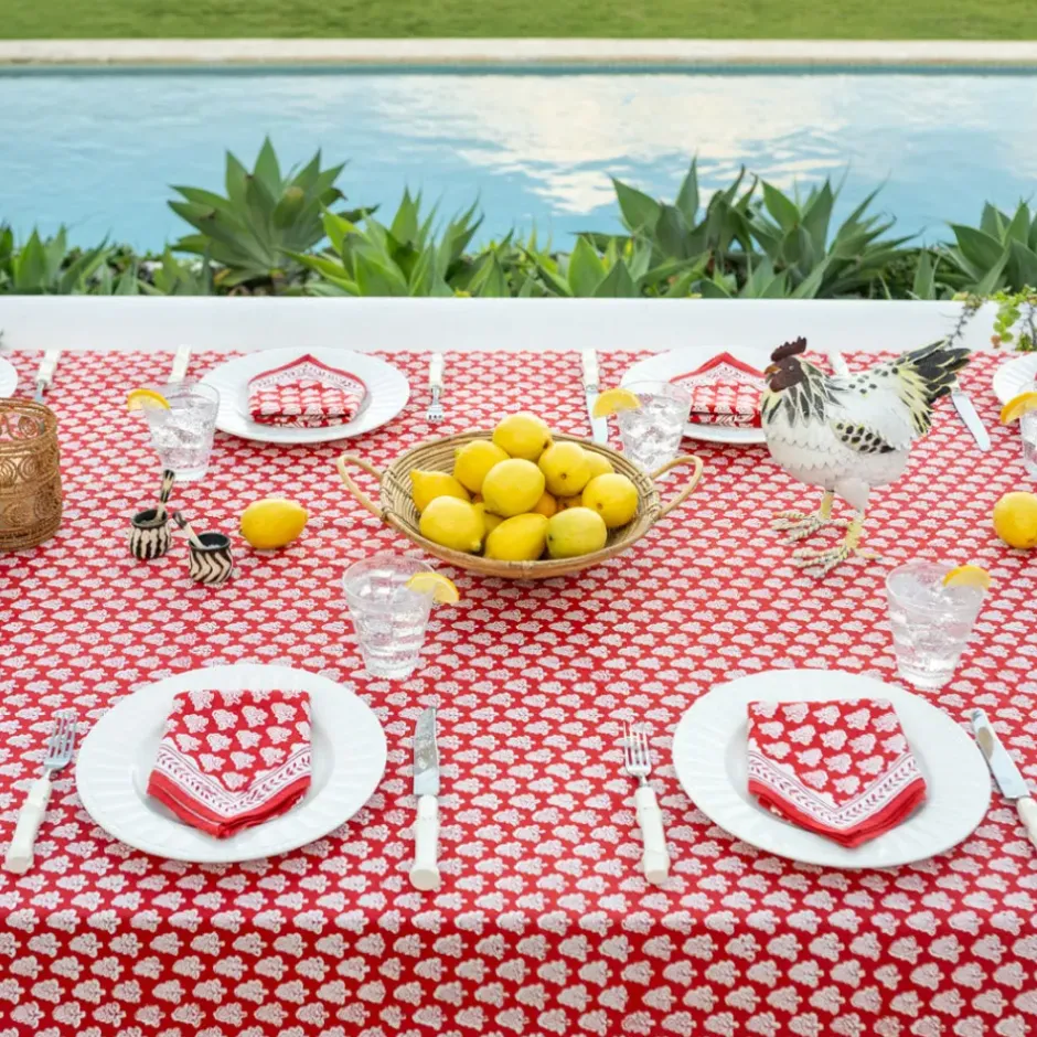 Pomegranate Inc Pom Buti Red Tablecloth^ Tablecloths