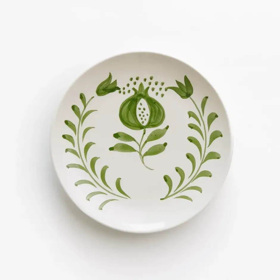 Pomegranate Inc Pomegranate Crest Green Appetizer Plate | Set of 4^ Dinnerware