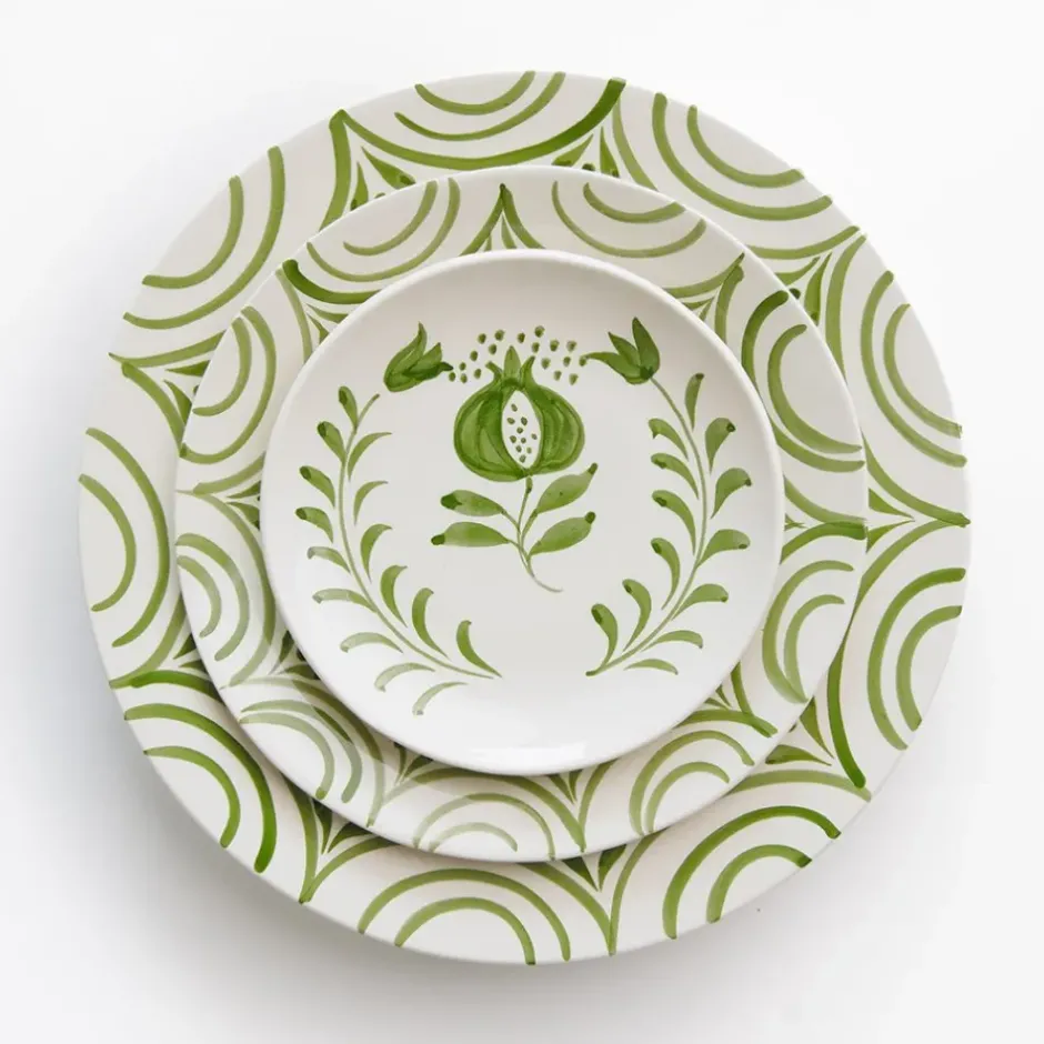 Pomegranate Inc Pomegranate Crest Green Appetizer Plate | Set of 4^ Dinnerware