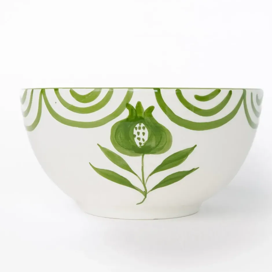 Pomegranate Inc Pomegranate Crest Green Bowl | Set of 2^ Dinnerware