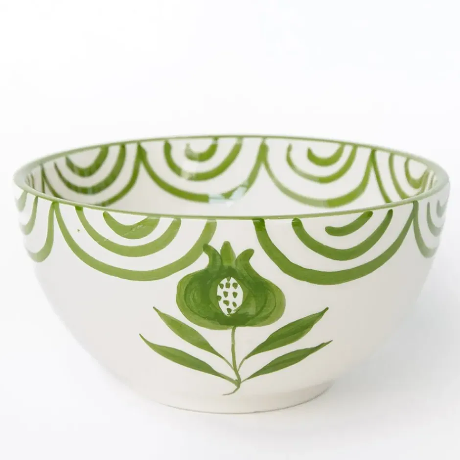 Pomegranate Inc Pomegranate Crest Green Bowl | Set of 2^ Dinnerware