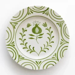 Pomegranate Inc Pomegranate Crest Green Dinner Plate | Set of 2^ Dinnerware