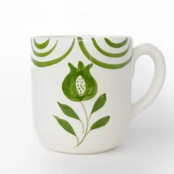 Pomegranate Inc Pomegranate Crest Green Mug | Set of 2^ Dinnerware