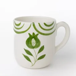 Pomegranate Inc Pomegranate Crest Green Mug | Set of 2^ Dinnerware
