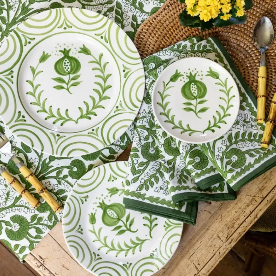 Pomegranate Inc Pomegranate Crest Green Salad Plate | Set of 2^ Dinnerware
