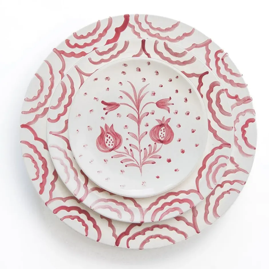 Pomegranate Inc Pomegranate Duet Rose Appetizer Plate | Set of 4^ Dinnerware