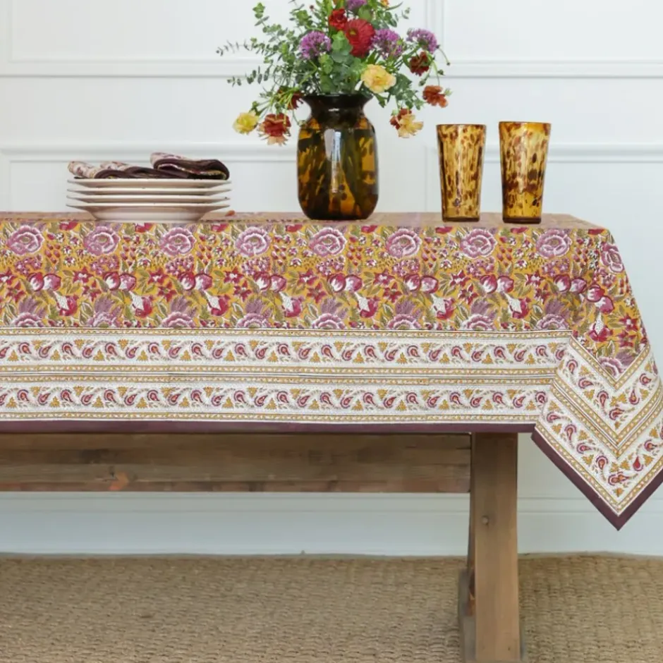 Pomegranate Inc Pomegranate Garden Plum & Ochre Tablecloth^ Tablecloths