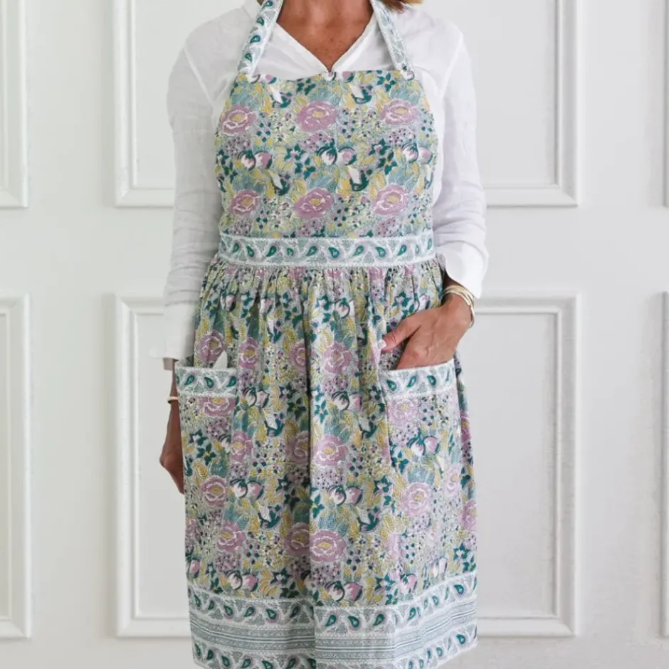 Pomegranate Inc Pomegranate Garden Teal & Lilac Apron^ Aprons