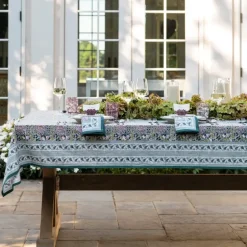 Pomegranate Inc Pomegranate Garden Teal & Lilac Tablecloth^ Tablecloths
