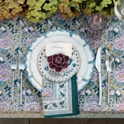 Pomegranate Inc Pomegranate Garden Teal & Lilac Napkin | Set of 4^ Napkins