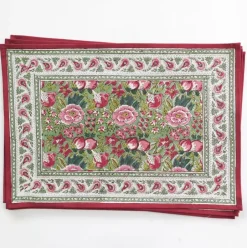 Pomegranate Inc Pomegranate Garden Wine & Rose Placemat |Set of 4^ Printed Placemats