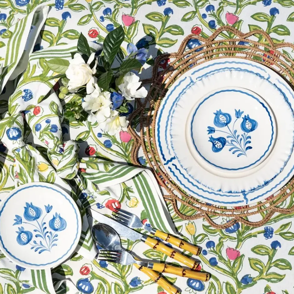 Pomegranate Inc Pomegranate Trio Sketch Cobalt Blue Appetizer Plate | Set of 4^ Dinnerware