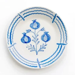 Pomegranate Inc Pomegranate Trio Sketch Cobalt Blue Salad Plate | Set of 2^ Dinnerware
