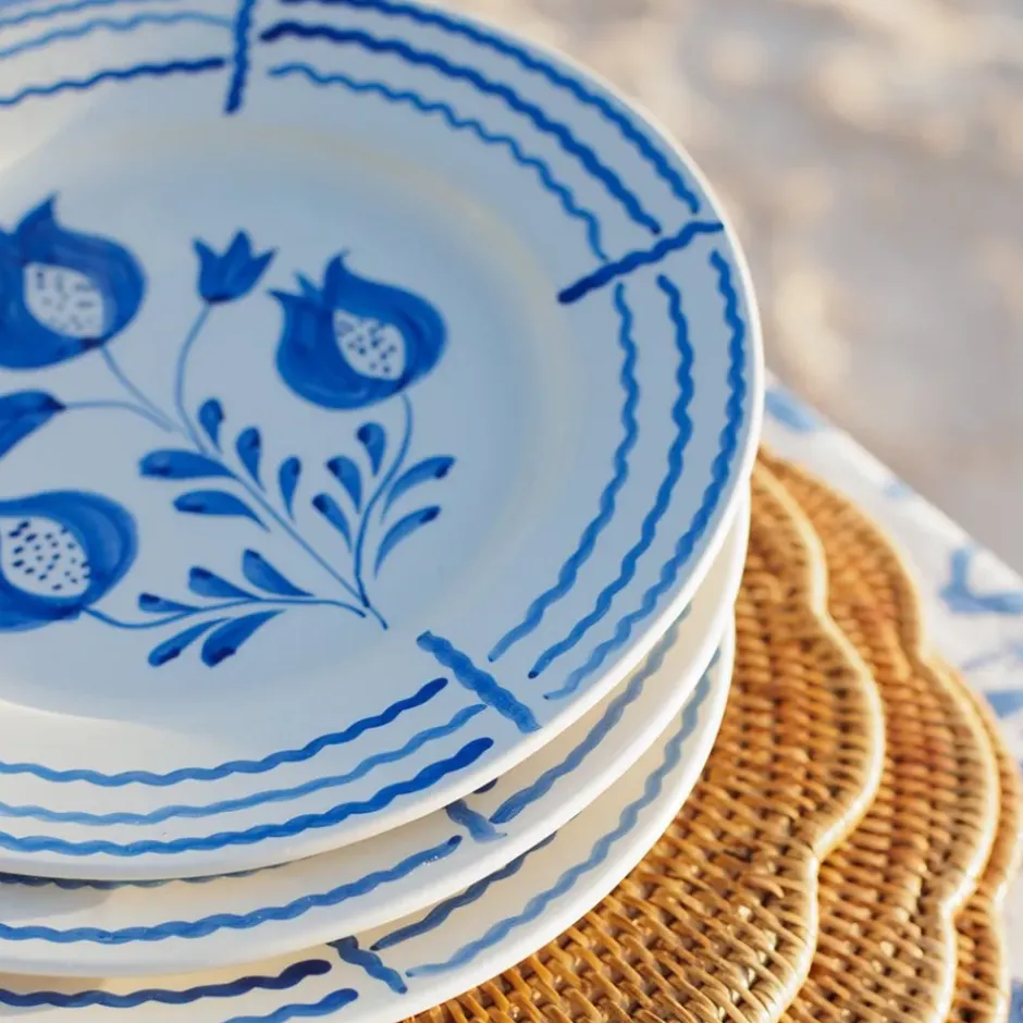 Pomegranate Inc Pomegranate Trio Sketch Cobalt Blue Salad Plate | Set of 2^ Dinnerware
