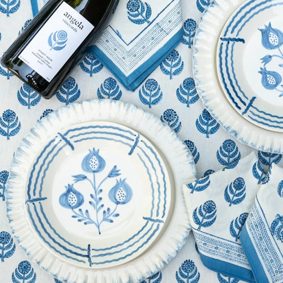 Pomegranate Inc Pomegranate Trio Sketch Cobalt Blue Salad Plate | Set of 2^ Dinnerware