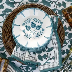 Pomegranate Inc Pomegranate Trio Vine Teal Salad Plate | Set of 2^ Dinnerware