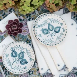 Pomegranate Inc Pomegranate Trio Vine Teal Appetizer Plate | Set of 4^ Dinnerware