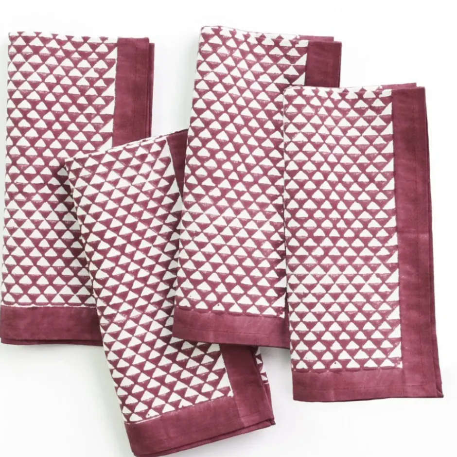 Pomegranate Inc Purple Triangle Napkin | Set of 4^ Napkins