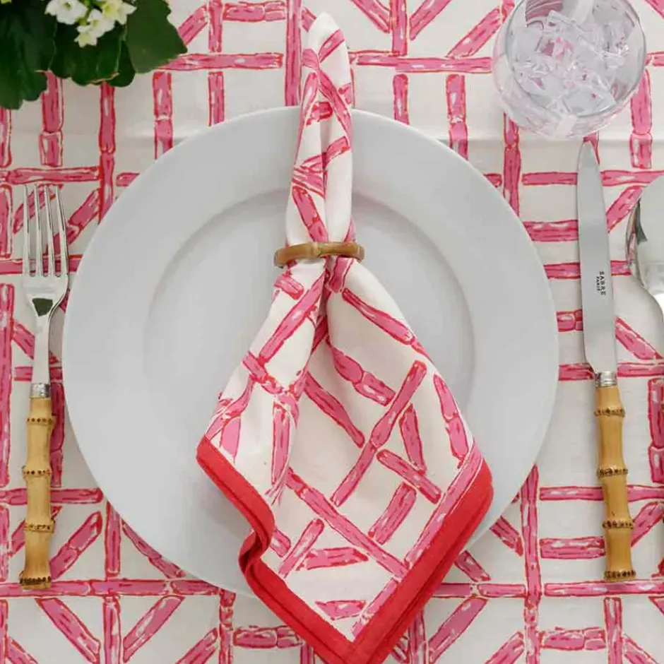 Pomegranate Inc Rose Bamboo Napkin | Set of 4^ Napkins