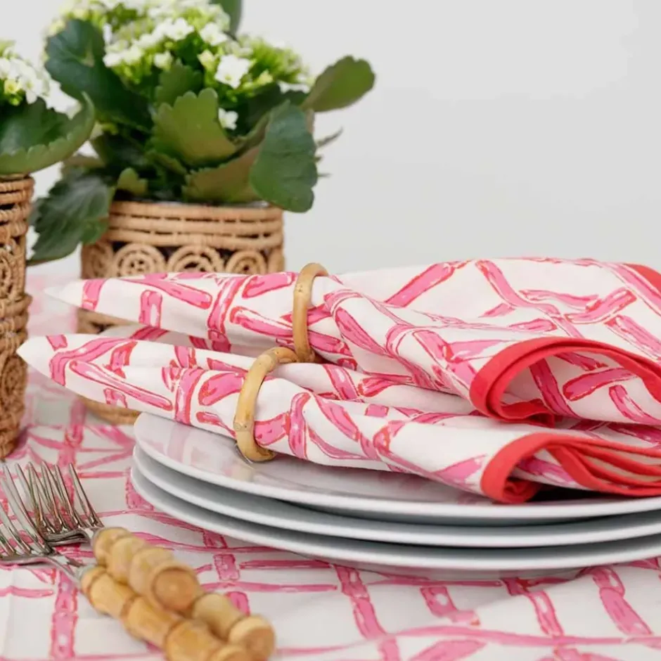 Pomegranate Inc Rose Bamboo Napkin | Set of 4^ Napkins