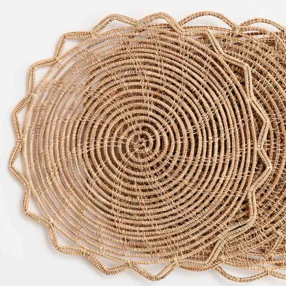 Pomegranate Inc Round Bamboo Cane Placemats | Set of 4^ Rattan, Wicker & Bamboo|Woven Placemats