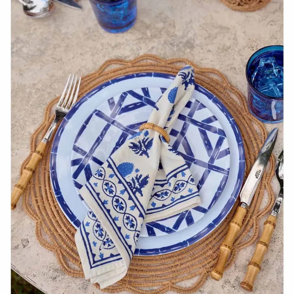 Pomegranate Inc Round Bamboo Napkin Ring | Set of 4^ Napkin Rings|Rattan, Wicker & Bamboo