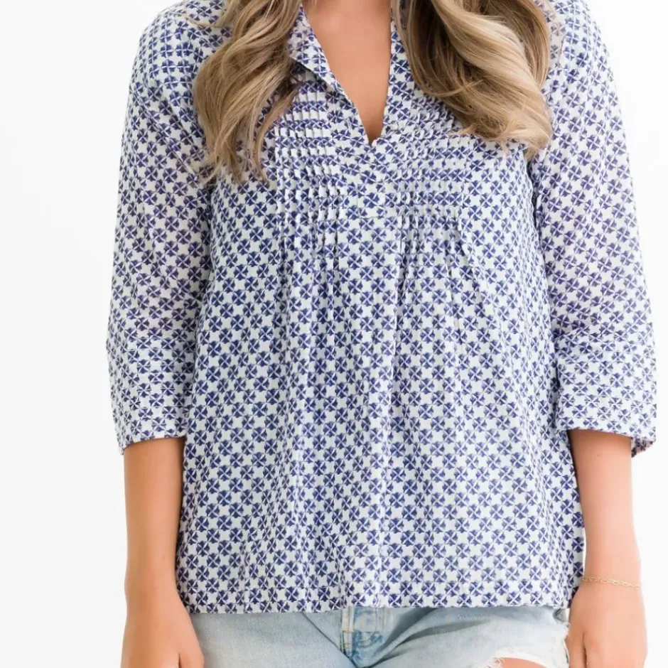 Pomegranate Inc Royal Clover Pintuck Blouse^ Tops & Tunics