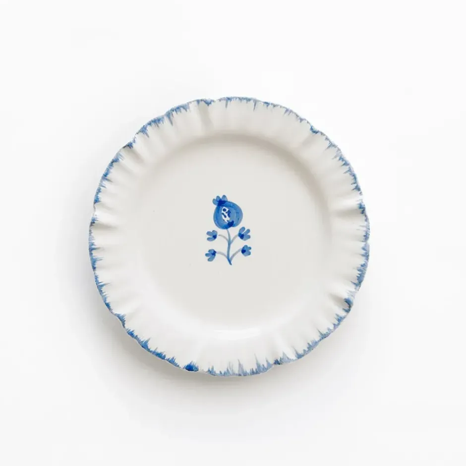 Pomegranate Inc Ruffled Cobalt Blue Appetizer Plate | Set of 4^ Dinnerware