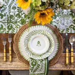 Pomegranate Inc Ruffled Green Dinner Plate | Set of 2^ Dinnerware