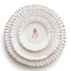 Pomegranate Inc Ruffled Rose Dinner Plate | Set of 2^ Dinnerware
