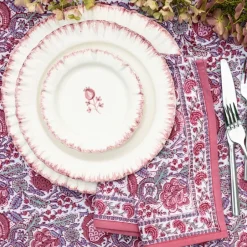 Pomegranate Inc Ruffled Rose Salad Plate | Set of 2^ Dinnerware