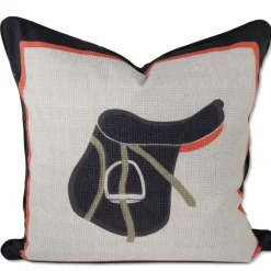 Pomegranate Inc Saddle Throw Pillow Cover^ Quilts, Pillows & Throws