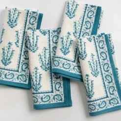 Pomegranate Inc Sagar Aqua Napkin | Set of 4^ Napkins