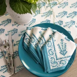 Pomegranate Inc Sagar Aqua Napkin | Set of 4^ Napkins