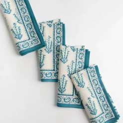 Pomegranate Inc Sagar Aqua Napkin | Set of 4^ Napkins
