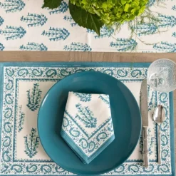 Pomegranate Inc Sagar Aqua Placemat | Set of 4^ Printed Placemats