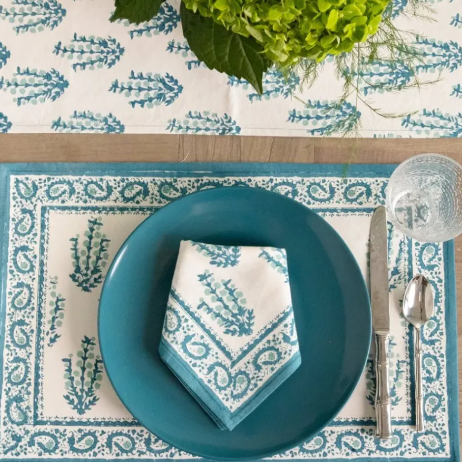 Pomegranate Inc Sagar Aqua Placemat | Set of 4^ Printed Placemats