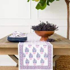 Pomegranate Inc Sagar Blue & Magenta Table Runner^ Table Runners