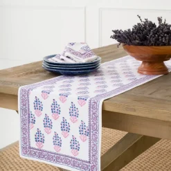 Pomegranate Inc Sagar Blue & Magenta Table Runner^ Table Runners