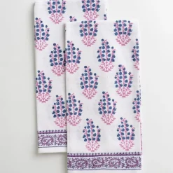 Pomegranate Inc Sagar Blue & Magenta Tea Towels^ Tea Towels