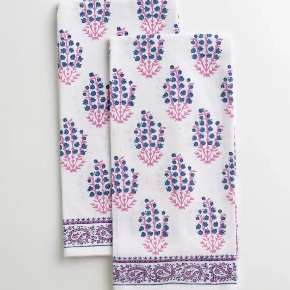 Pomegranate Inc Sagar Blue & Magenta Tea Towels^ Tea Towels