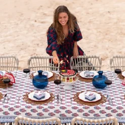 Pomegranate Inc Sagar Red & Blue Tablecloth^ Tablecloths