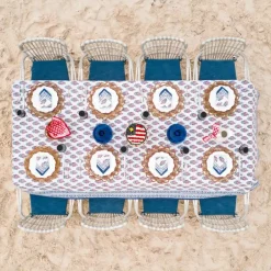 Pomegranate Inc Sagar Red & Blue Tablecloth^ Tablecloths