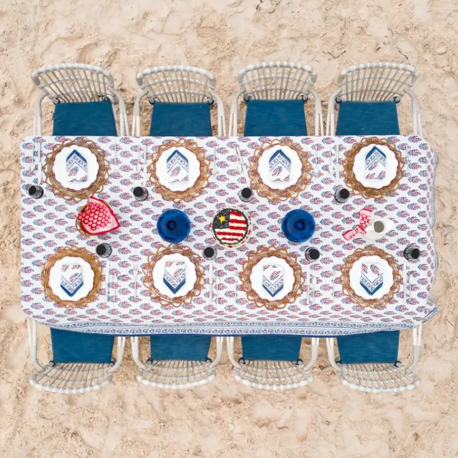 Pomegranate Inc Sagar Red & Blue Tablecloth^ Tablecloths