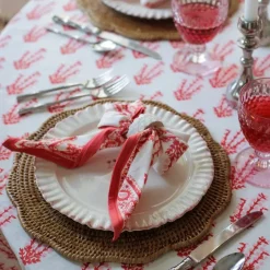 Pomegranate Inc Sagar Red & Pink Napkin | Set of 4^ Napkins