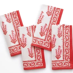 Pomegranate Inc Sagar Red & Pink Napkin | Set of 4^ Napkins