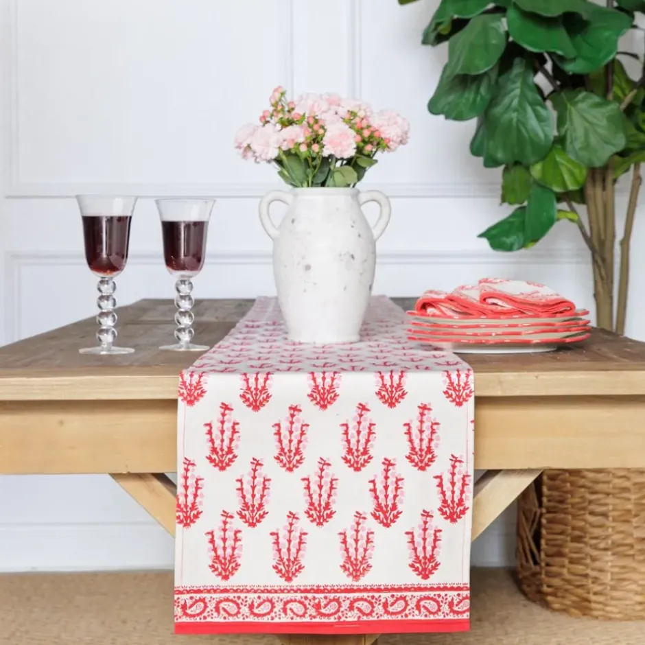 Pomegranate Inc Sagar Red & Pink Table Runner^ Table Runners