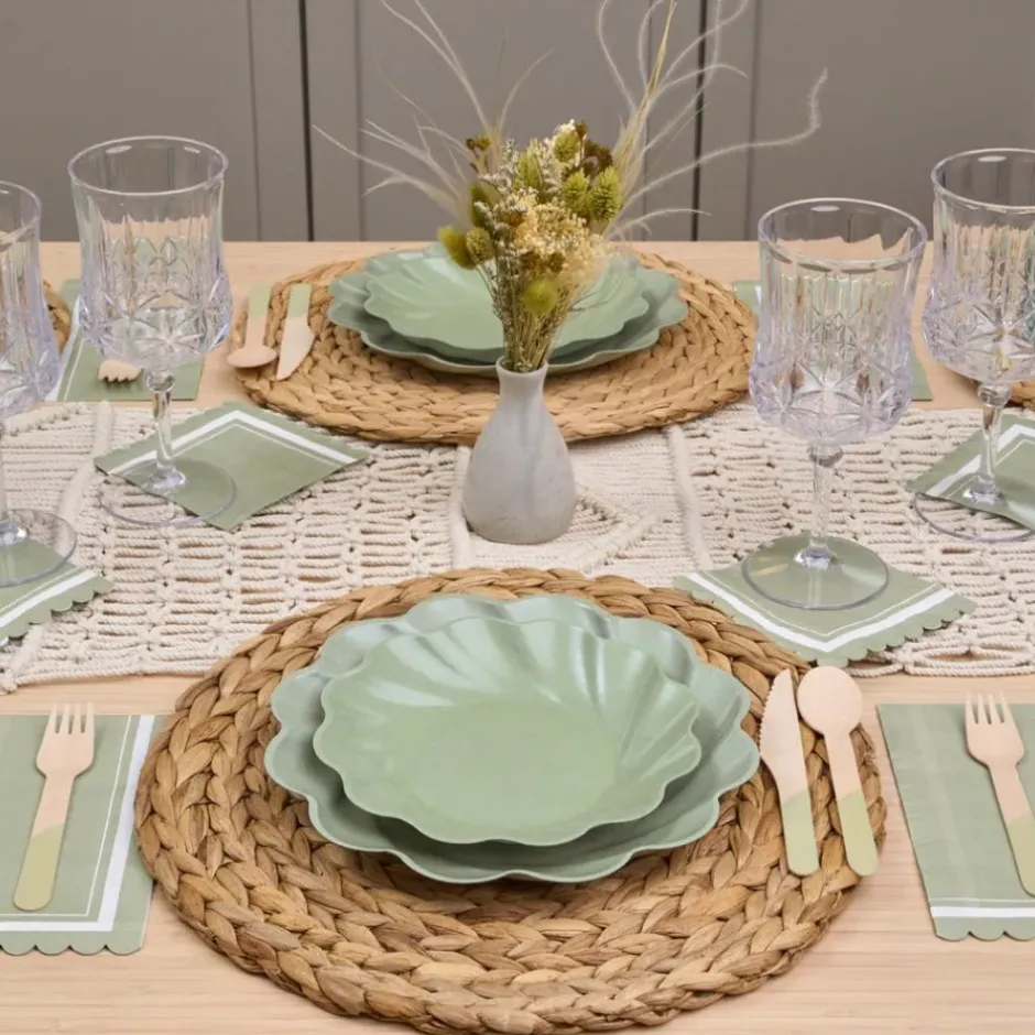 Pomegranate Inc Sage Simply Eco Plates | Set of 8^ Dinnerware