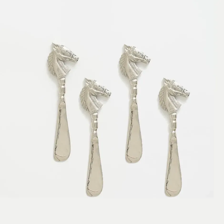 Pomegranate Inc Silver Horse Cheese Knives | Set of 4^ Serveware